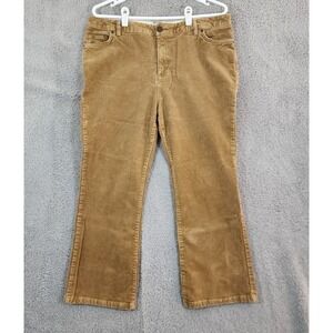 Vtg Lands' End Corduroy Women's Pants Sz 16 (35x25) Tan Comfort Stretch Preppy